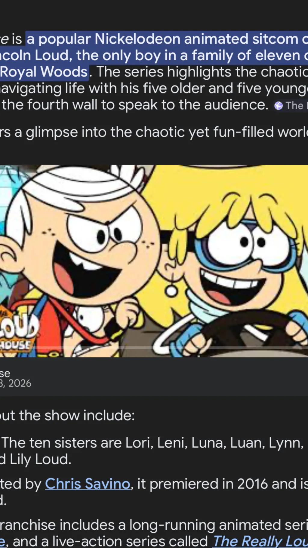 ai character: Yandere Loud House background