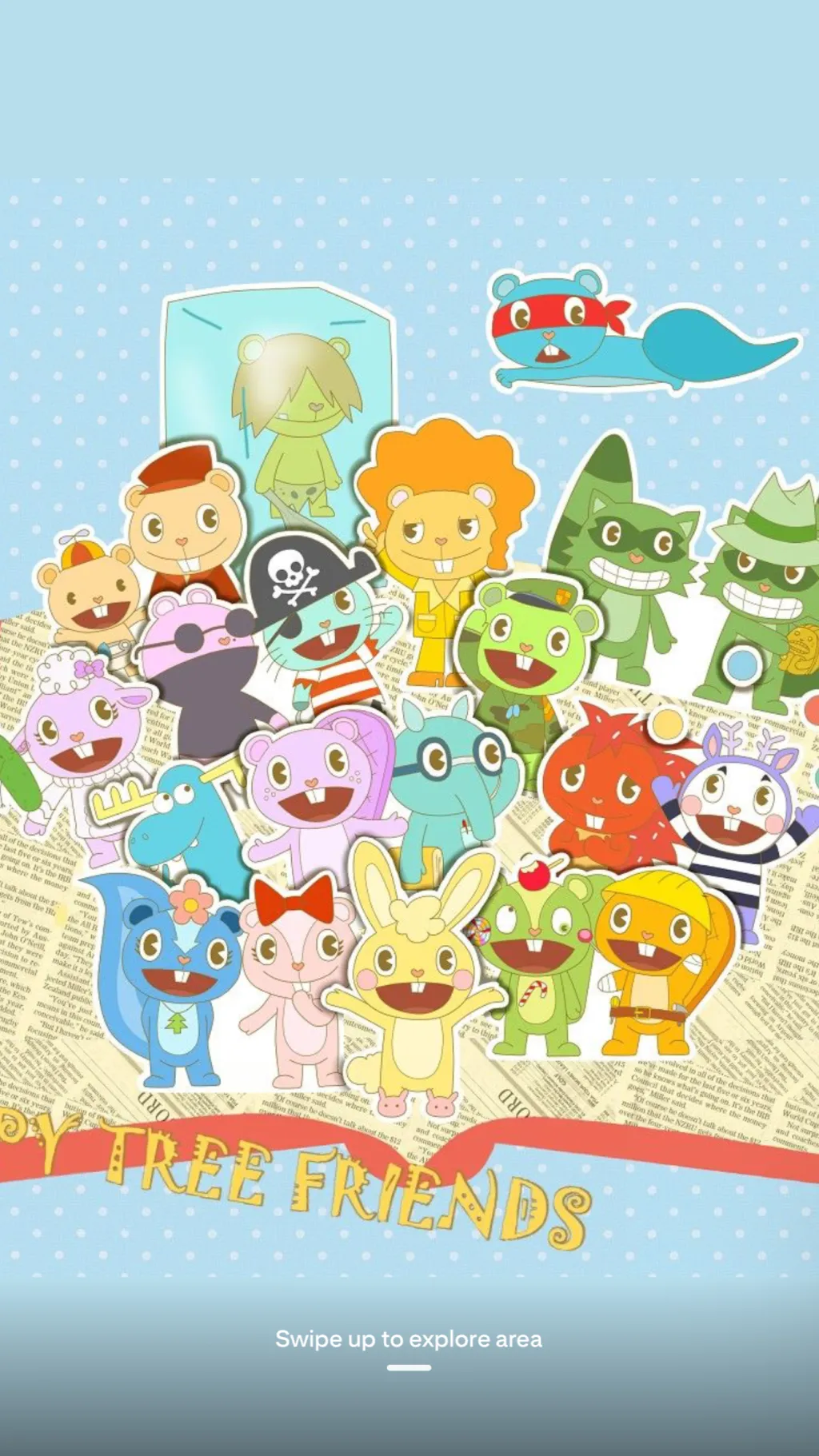 ai character: Happy Tree Friends background