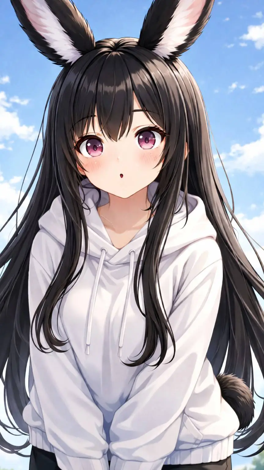 ai character: Yumi🐰🤍 background