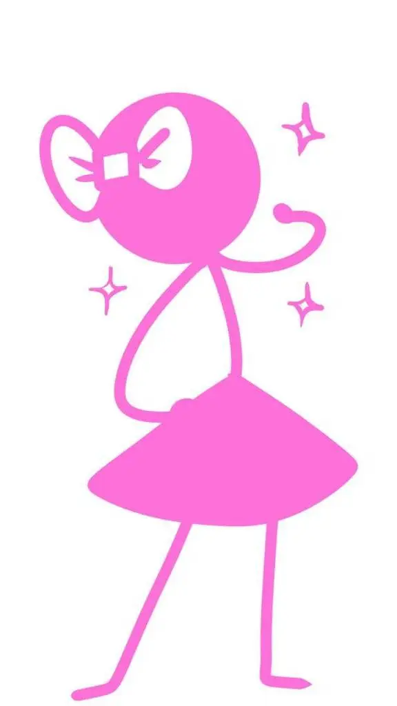 ai character: stickman Rosa background