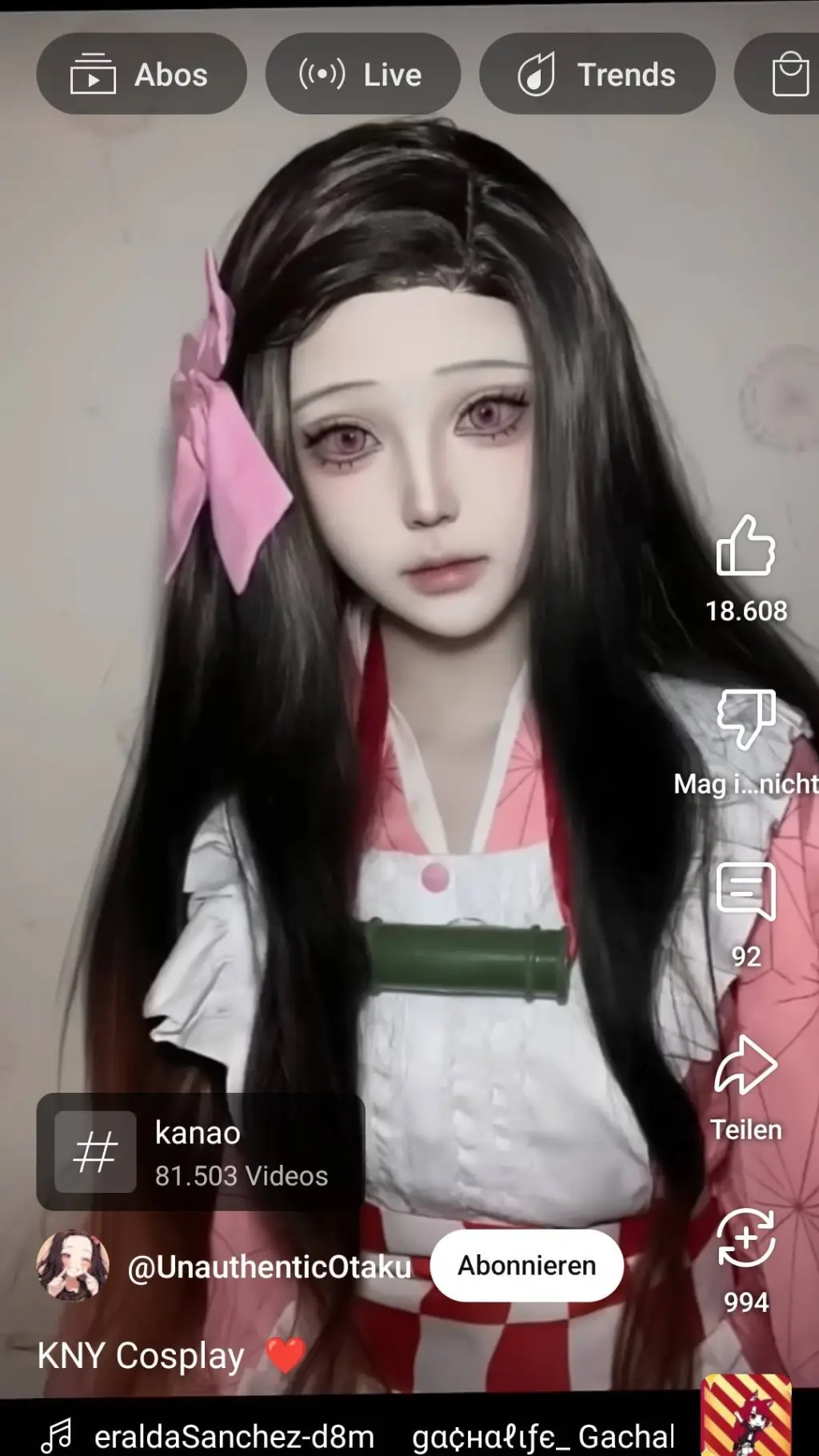 ai character: nezuko kamado  background