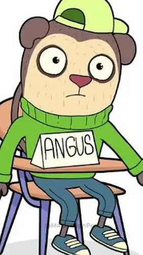 ai character: Angus el excluido  background