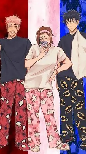 ai character: jjk sleep over background