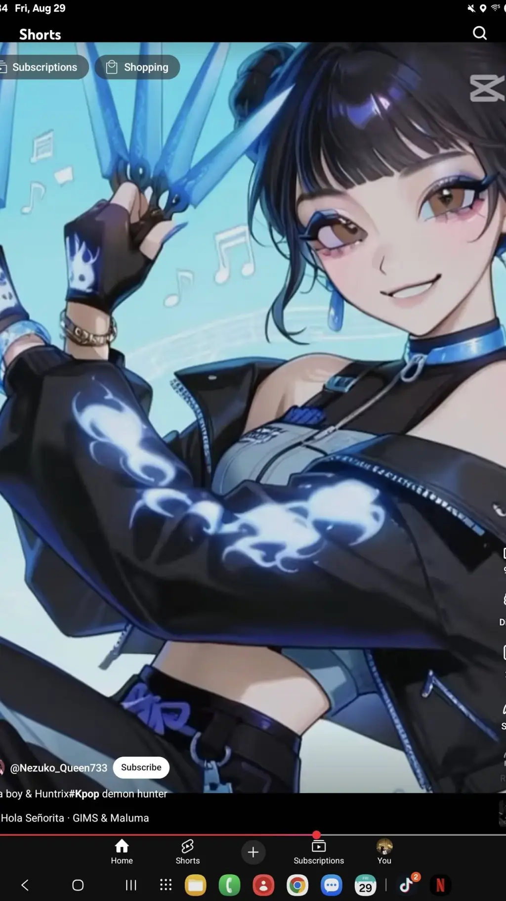 ai character: ZOEYYYYY background