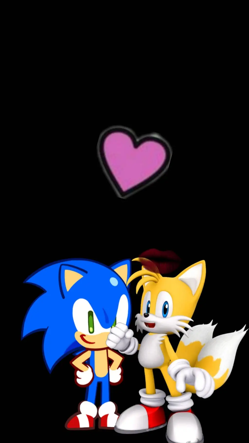 ai character: Tails Kiss Sonic background