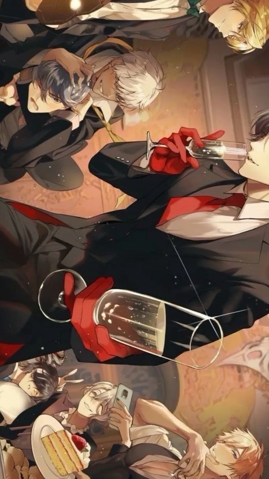 ai character: 7 vampires boys  background