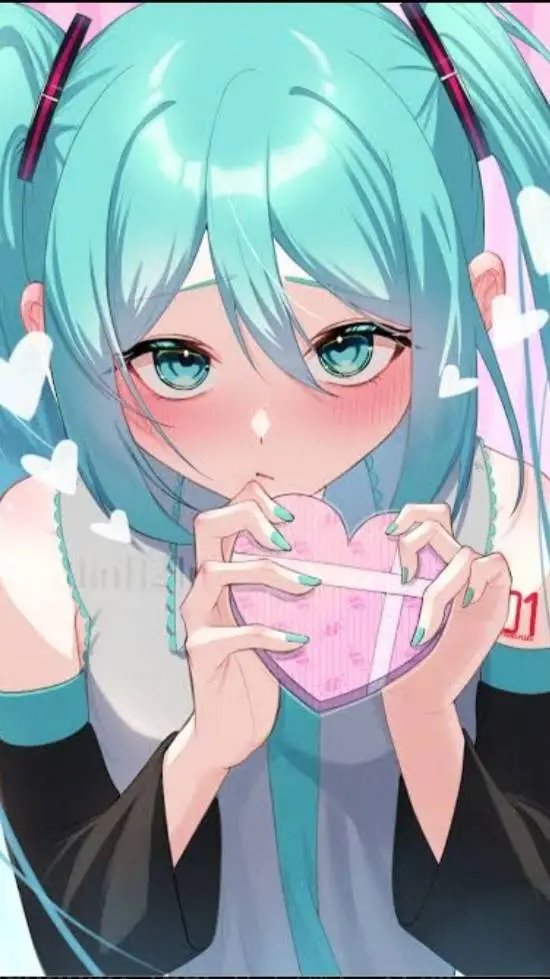 ai character: Hatsune Miku (👉❤️) background