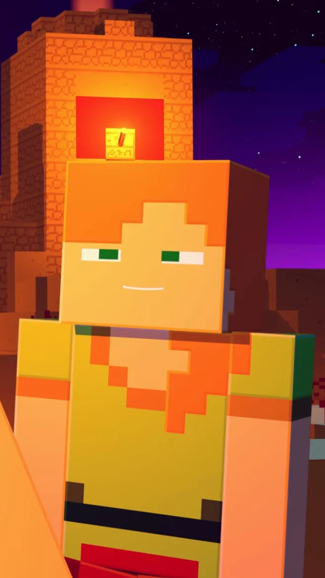 ai character: Minecraft Alex background
