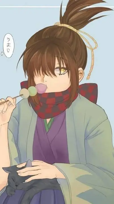 ai character: Souji okita  background