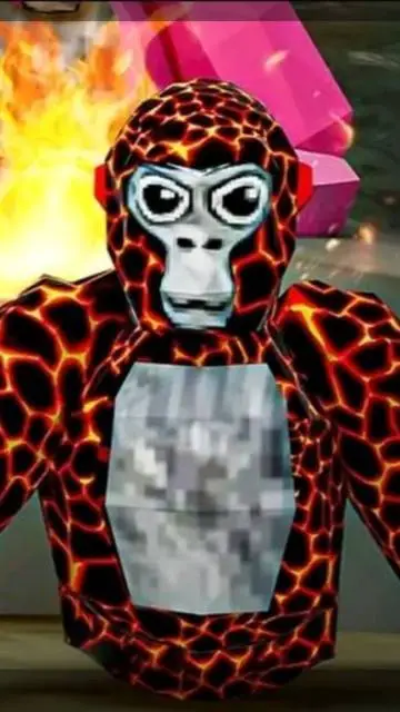 ai character: lava monkey background