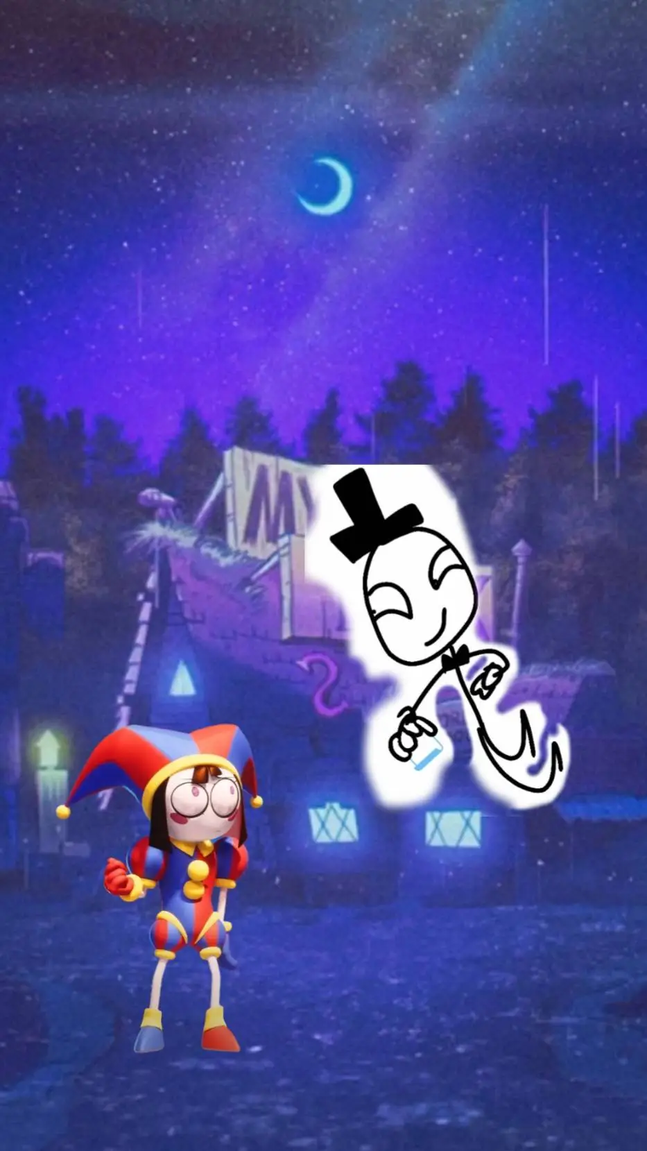 ai character: Pomni  background