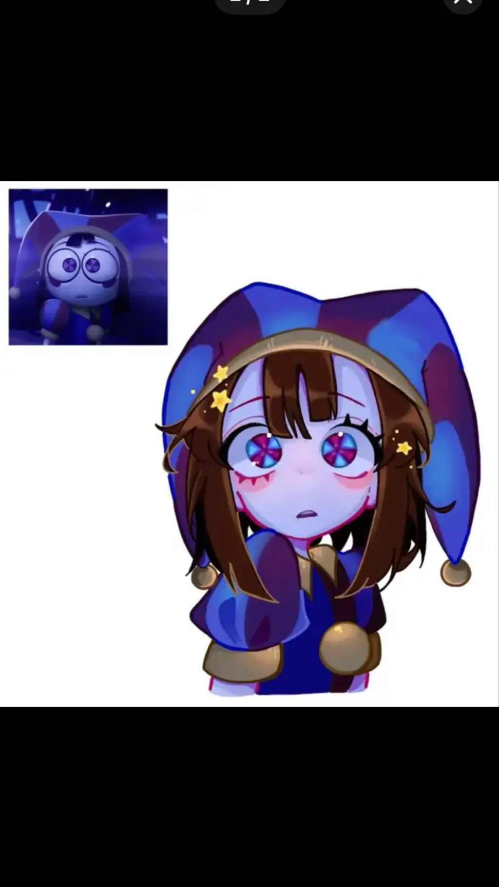 ai character: ￼Pomni beautiful background