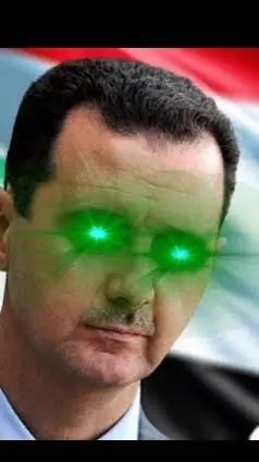 ai character: Assad vs Anime background