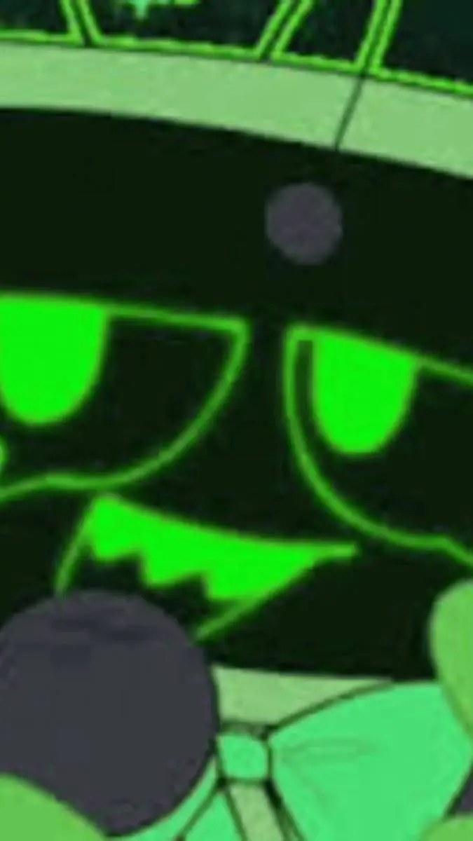 ai character: 💚📺vee📺💚 background