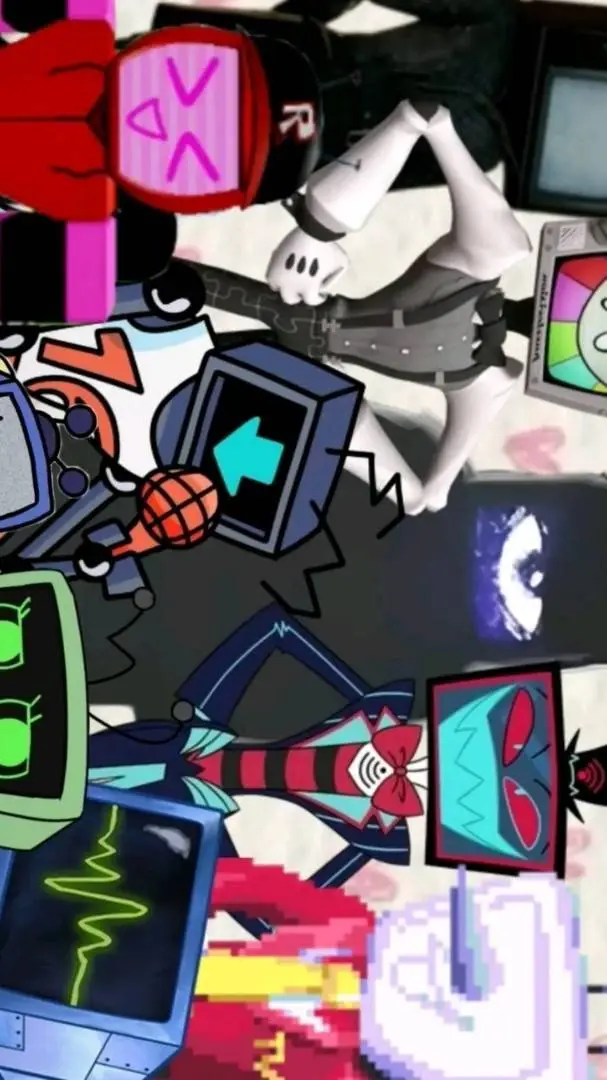 ai character: TV heads  background