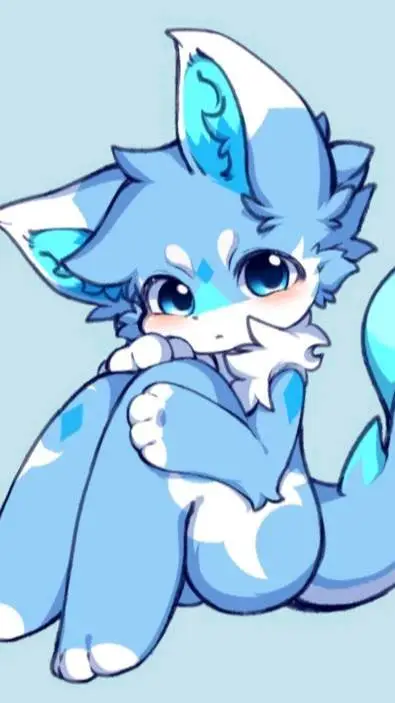 ai character: furry-085🩵🩵🩵🩵 background
