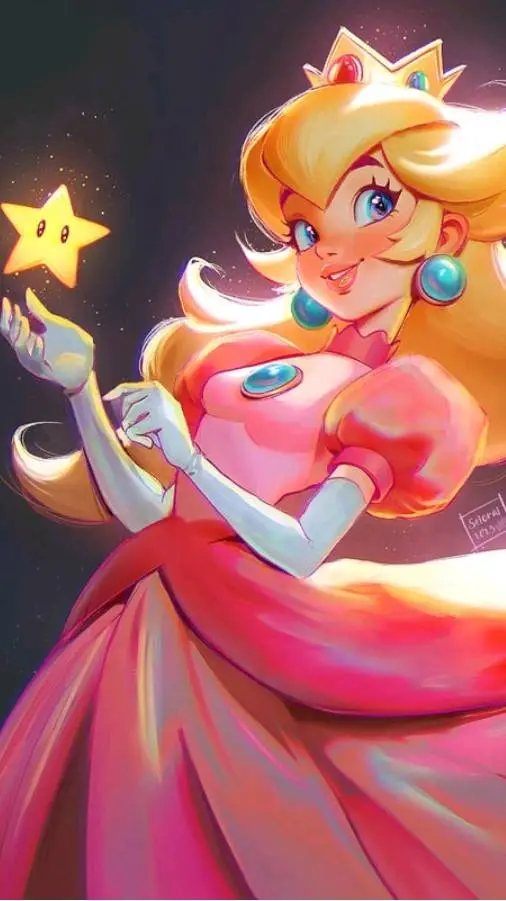 ai character: 🍑princesa peach🍑 background