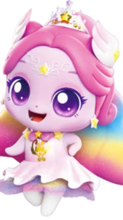 ai character: Aurora ping ❤️🩵💛 background