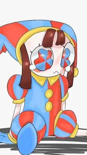 ai character: Pomni~🩵❤️ background