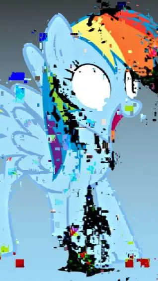 ai character: Rainbow Dash 😈🌈 background