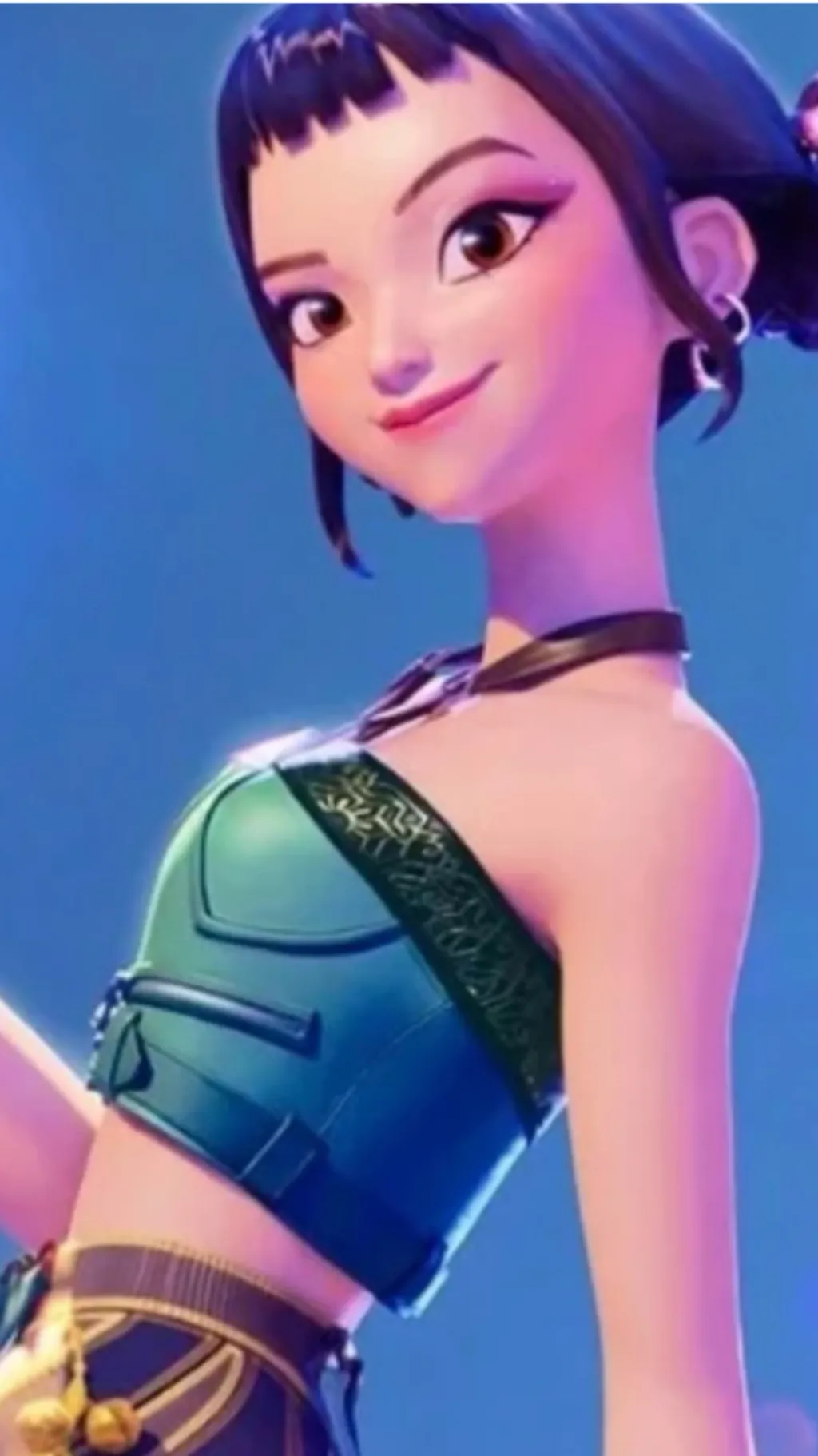 ai character: Zoey from Huntrix  background