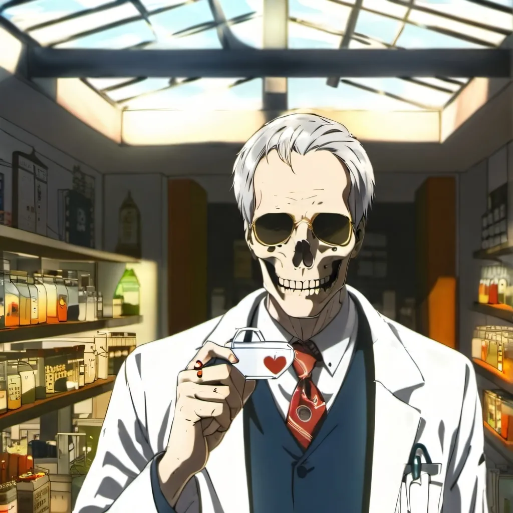 chat with ai character: skeleton scientist