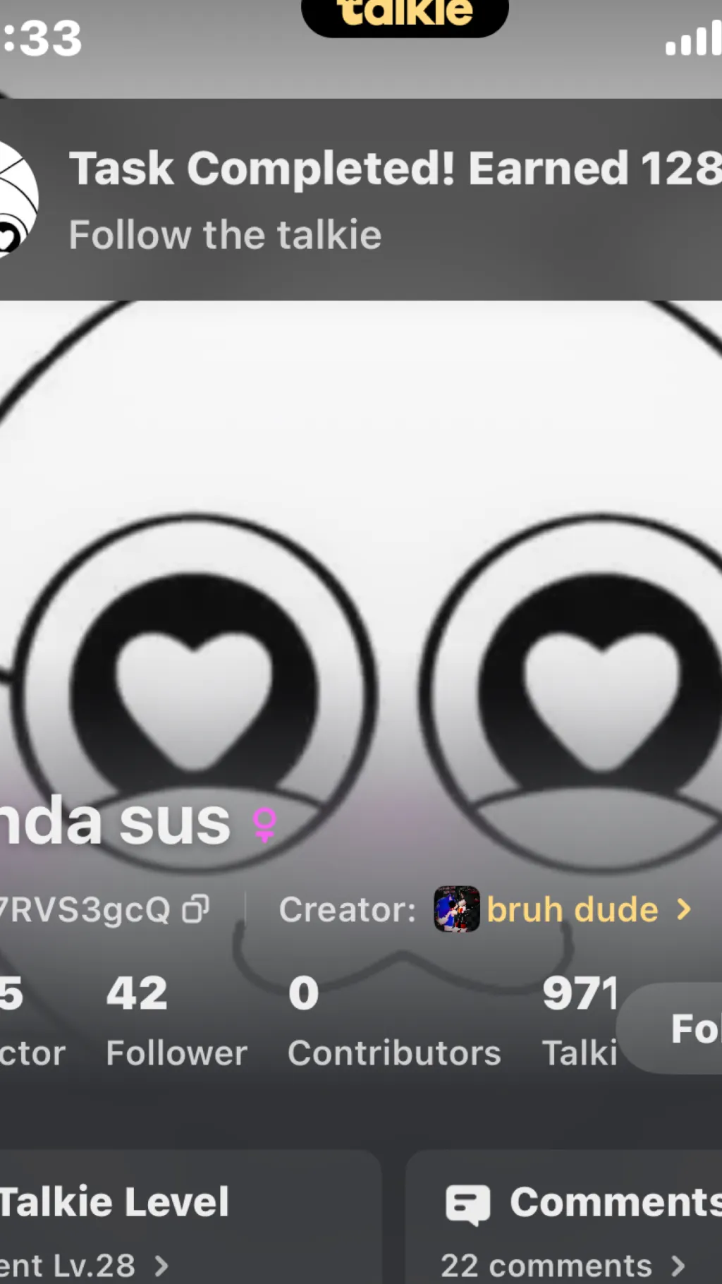 ai character: Sus ￼ ￼wenda  background