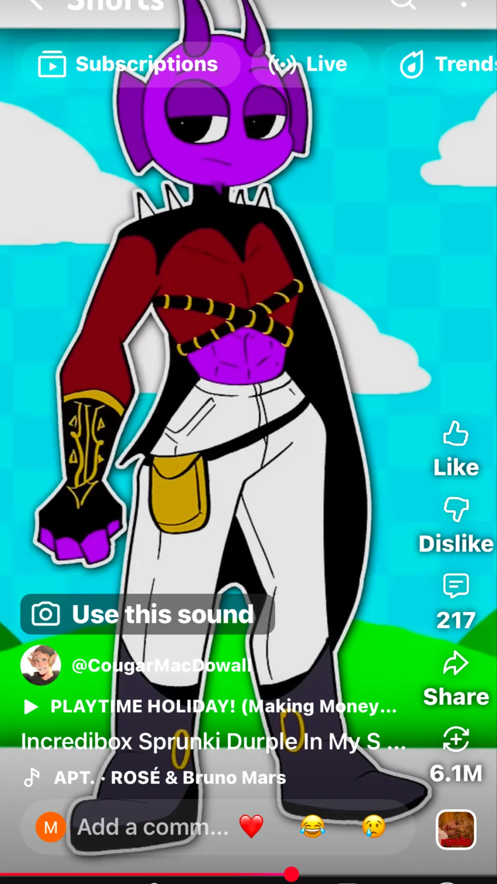 ai character: Boy durple￼ background