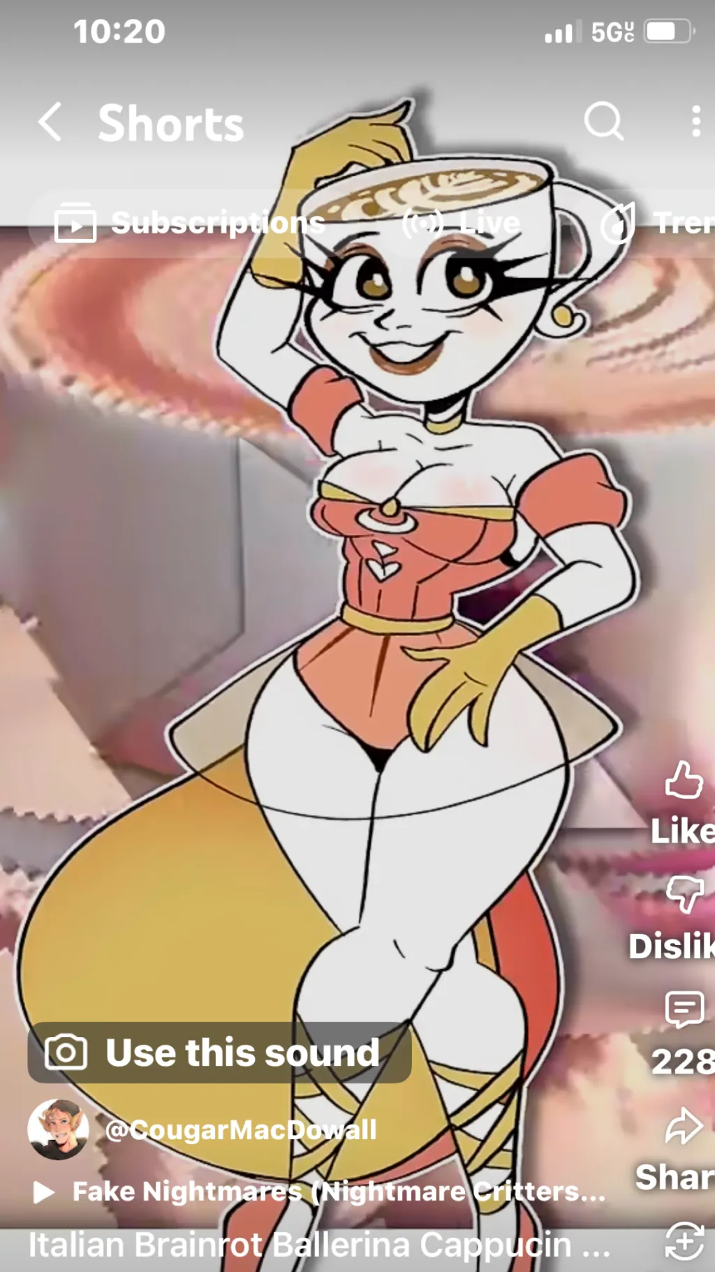 ai character: Ballerina ￼ Cup￼ background