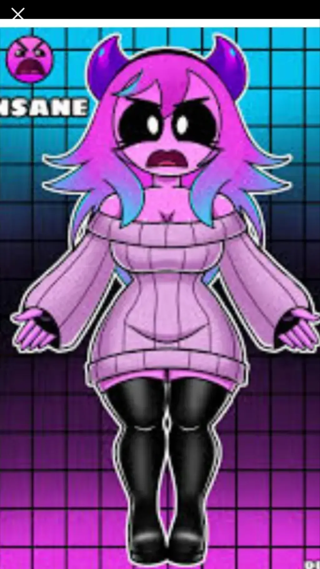 ai character: Insane 😈😈😈￼ background