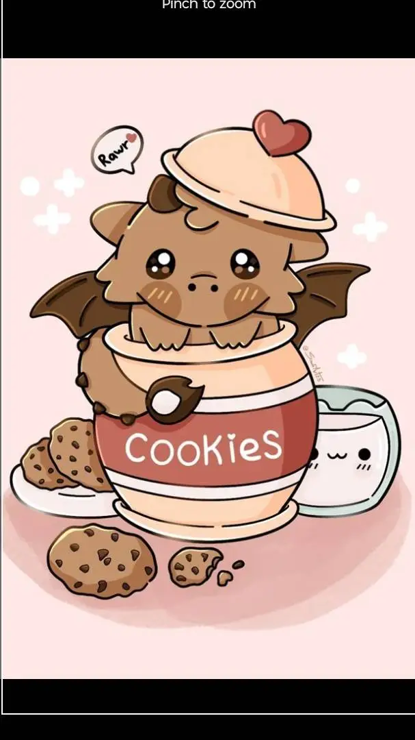 ai character: cookie dragon  background
