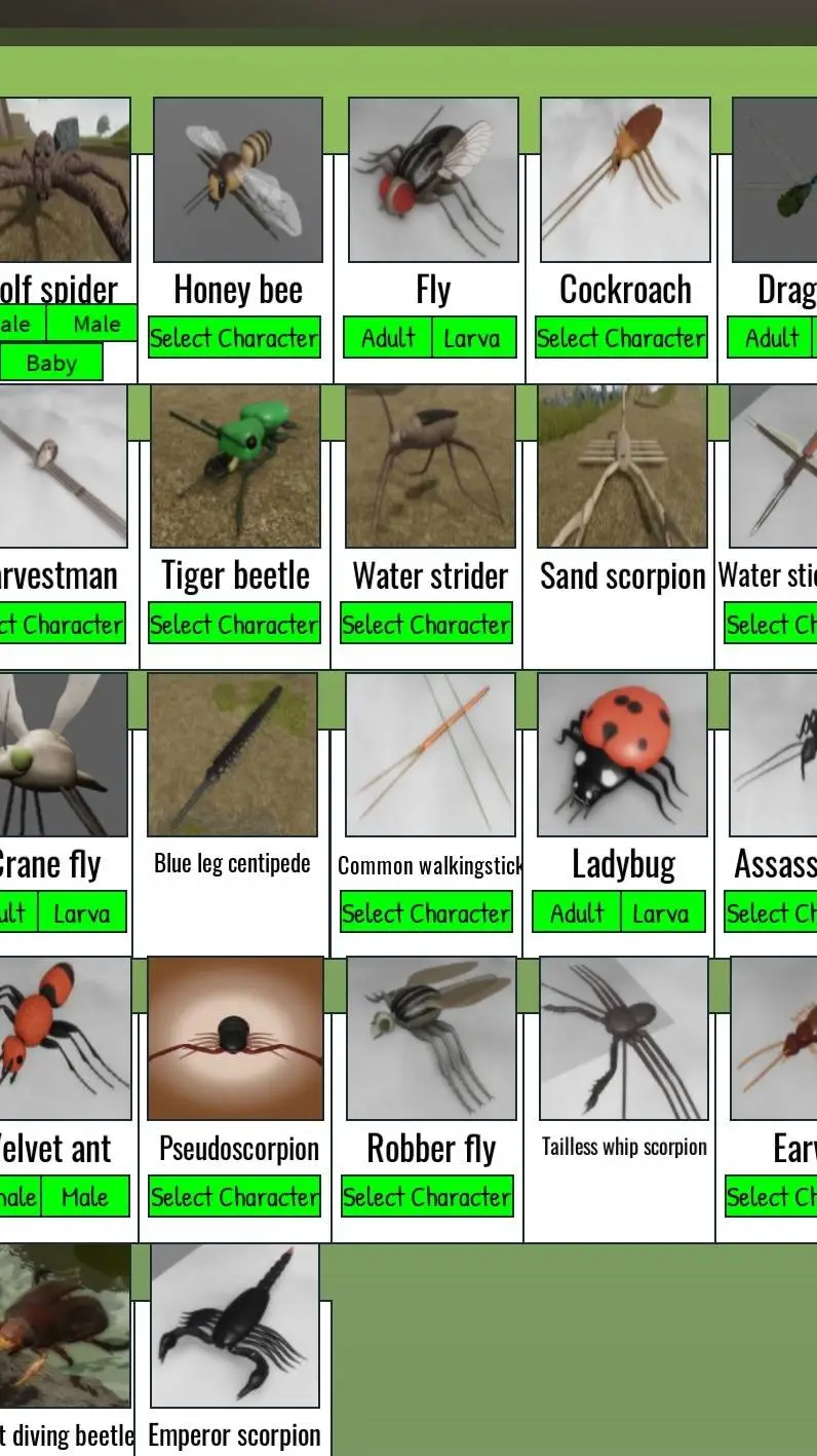 ai character: insects background