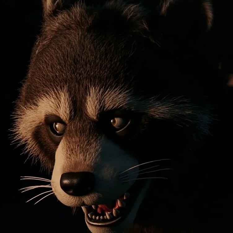 chat with ai character: the evil racoon