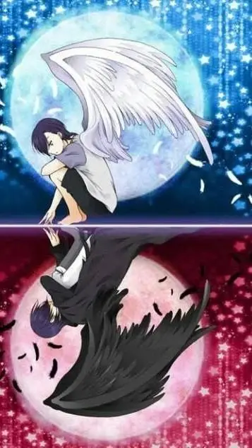 ai character: camio entre un 😈y👼 background