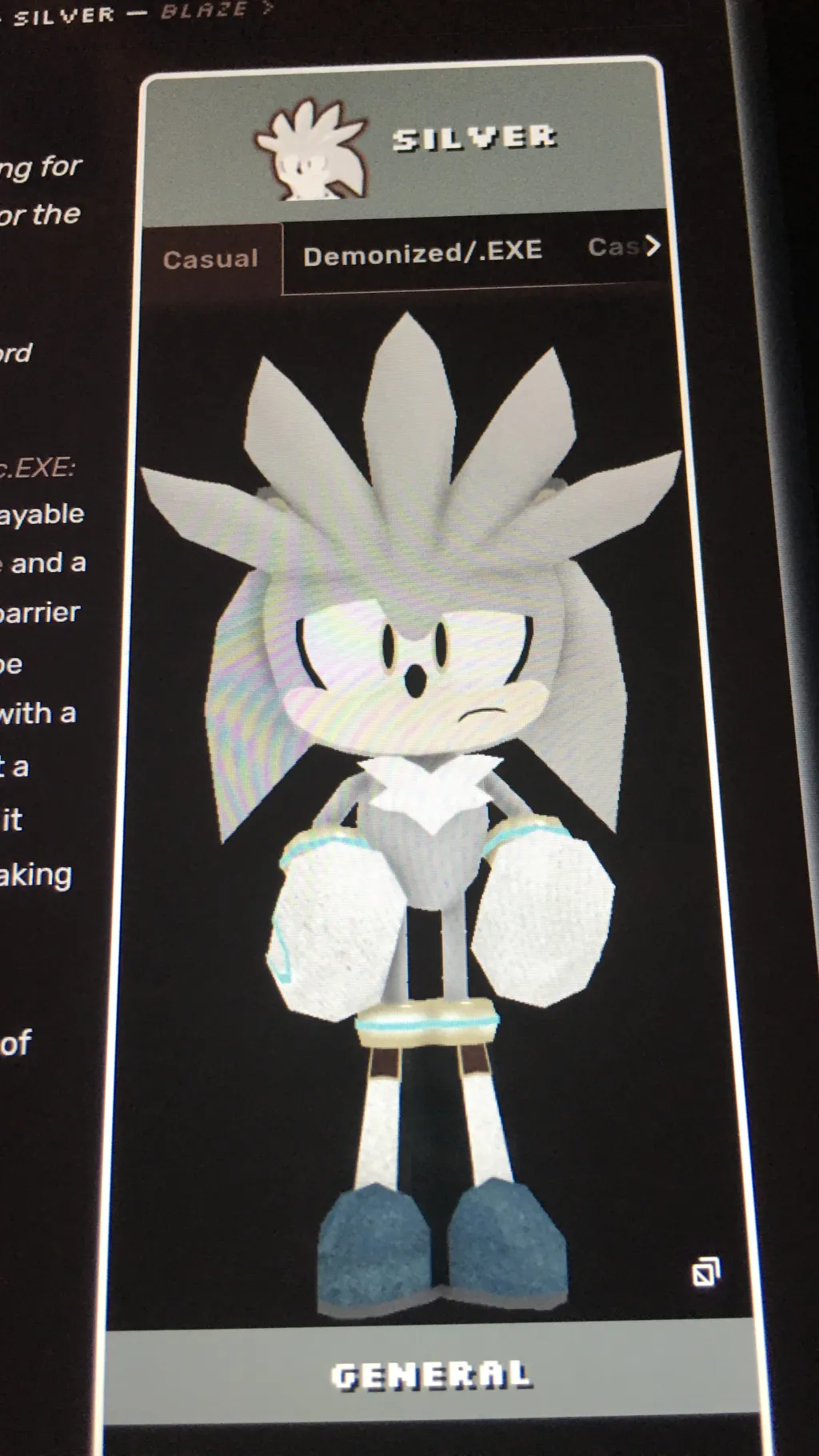 ai character: Silver background