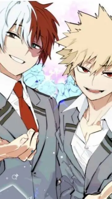ai character: Shoto🔥❄ y Bakugo💥💣 background