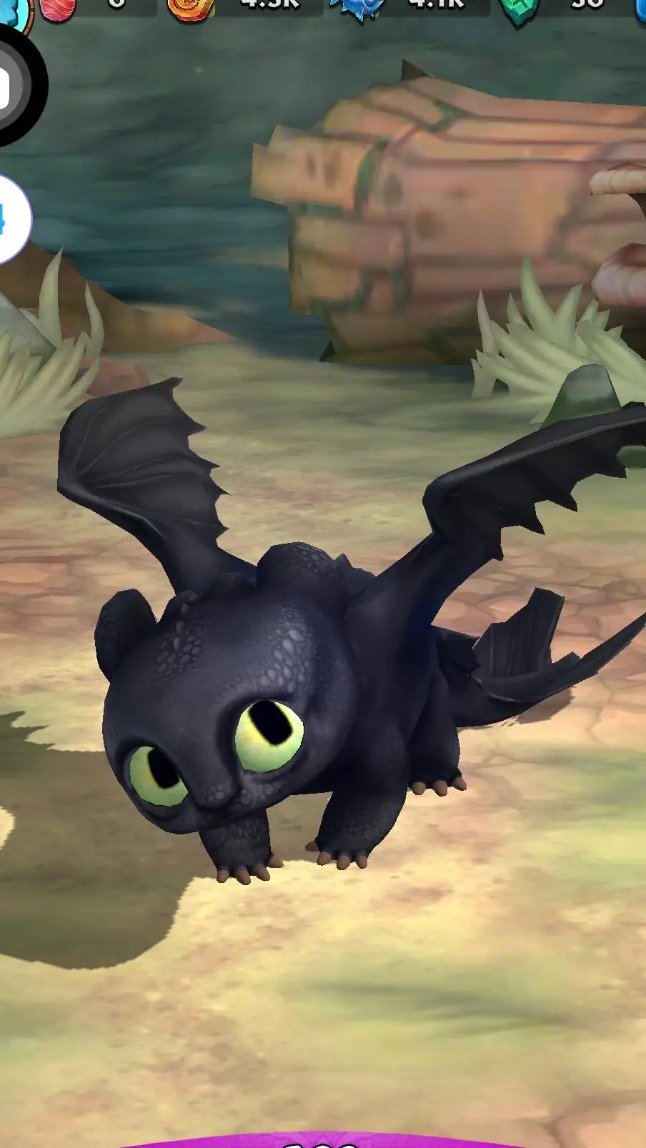 ai character: baby toothless background