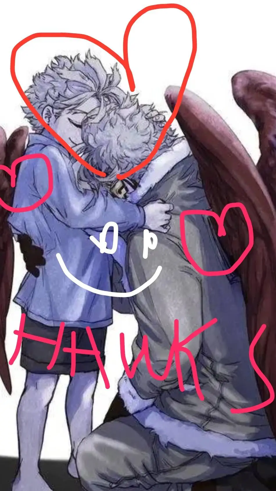 ai character: Hawks et bébe background