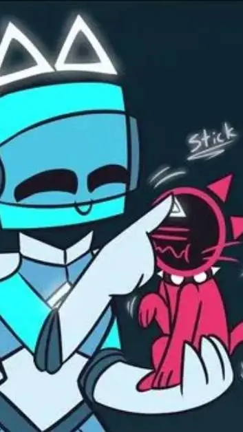 ai character: 🔺blixer x cube🧊 background