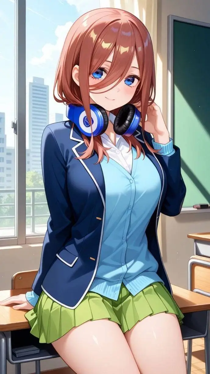 ai character: Miku Nakano background