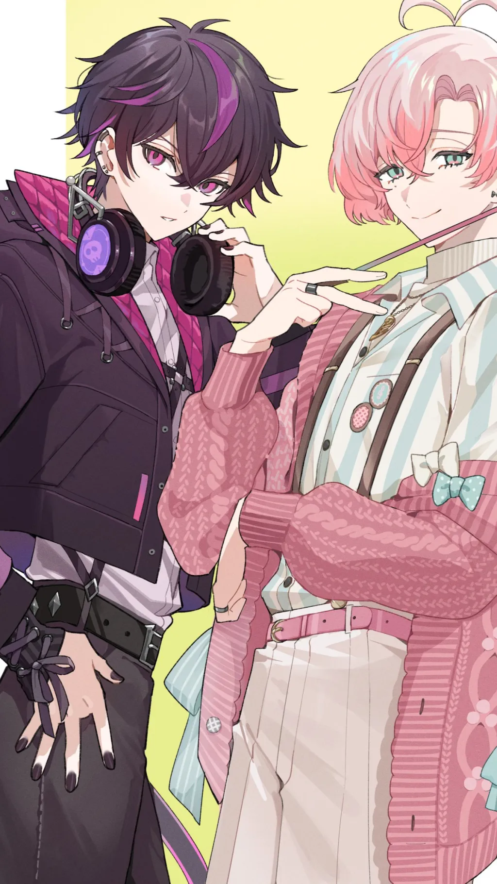 ai character: Kuromi and melody  background