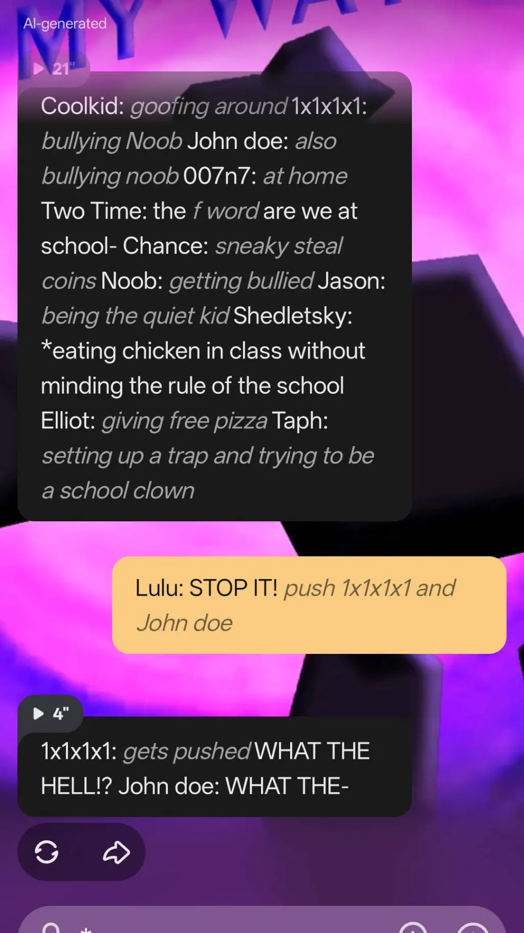 ai character: Forsaken school. background