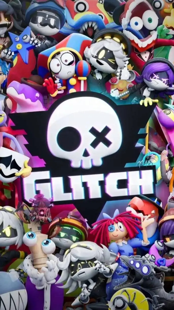 ai character: GLITCH PRODUCTIONS background