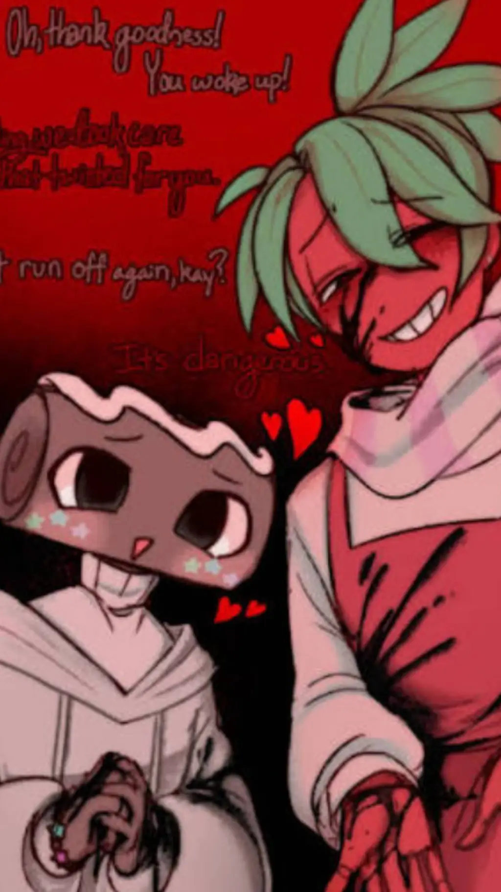 ai character: Sprout and Cosmo.. background