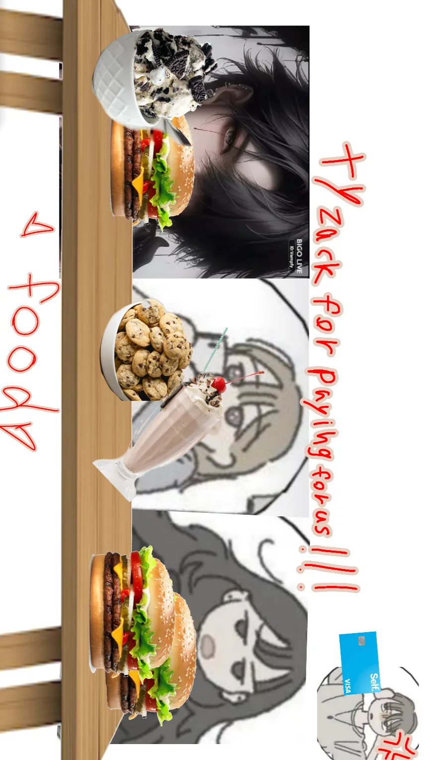 ai character: ~{friends 3 food}~ background