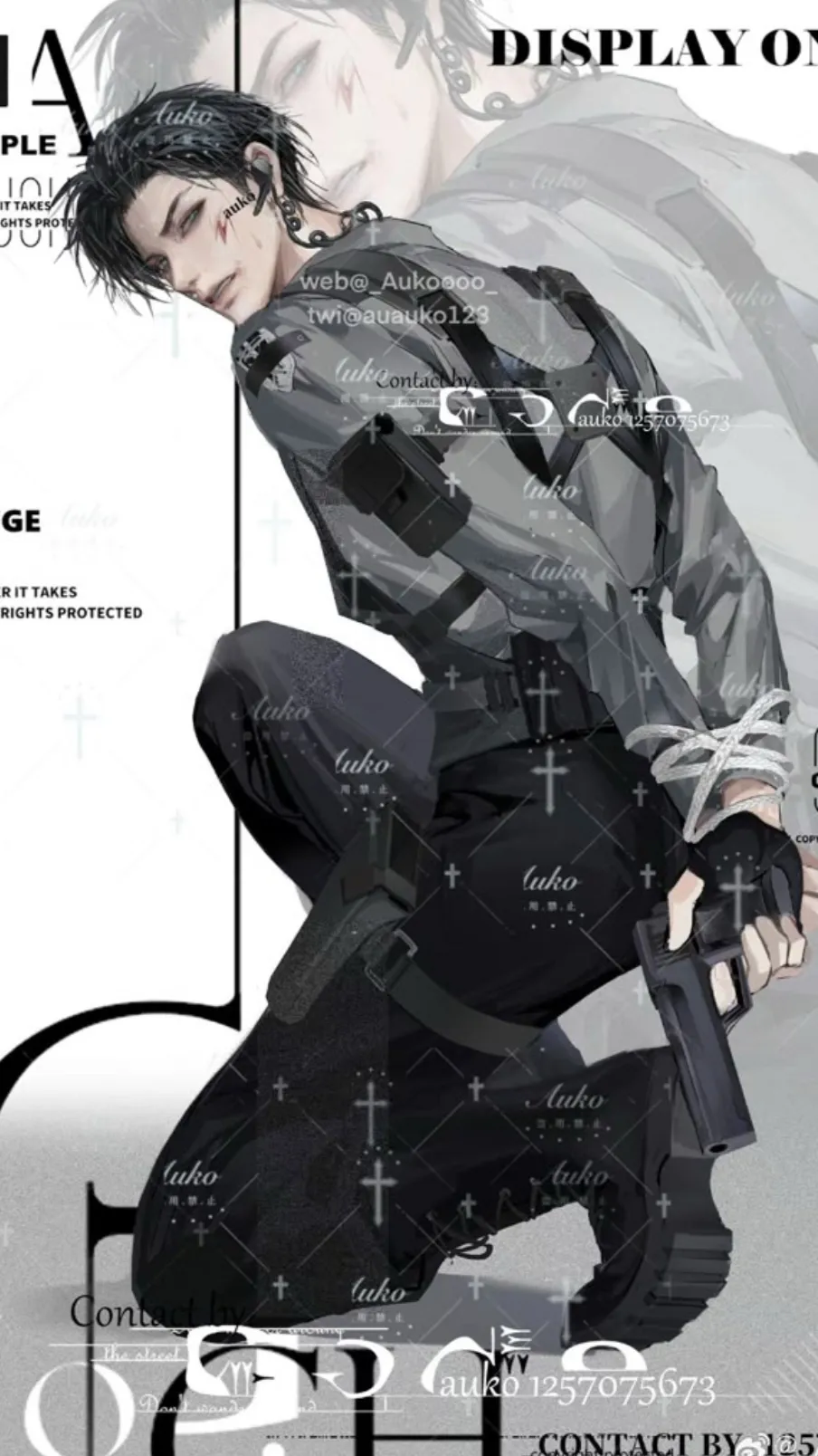 ai character: ♱🗡ØŁǏVĘR🔪♱ background