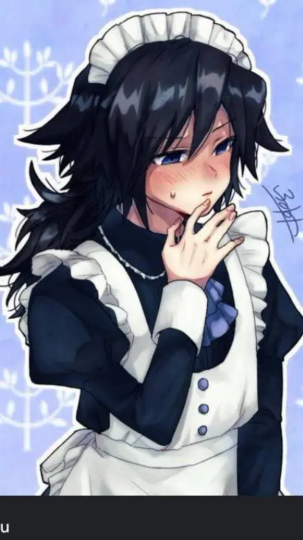 ai character: giyuu in maid dres background