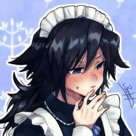 chat with ai character: giyuu in maid dres