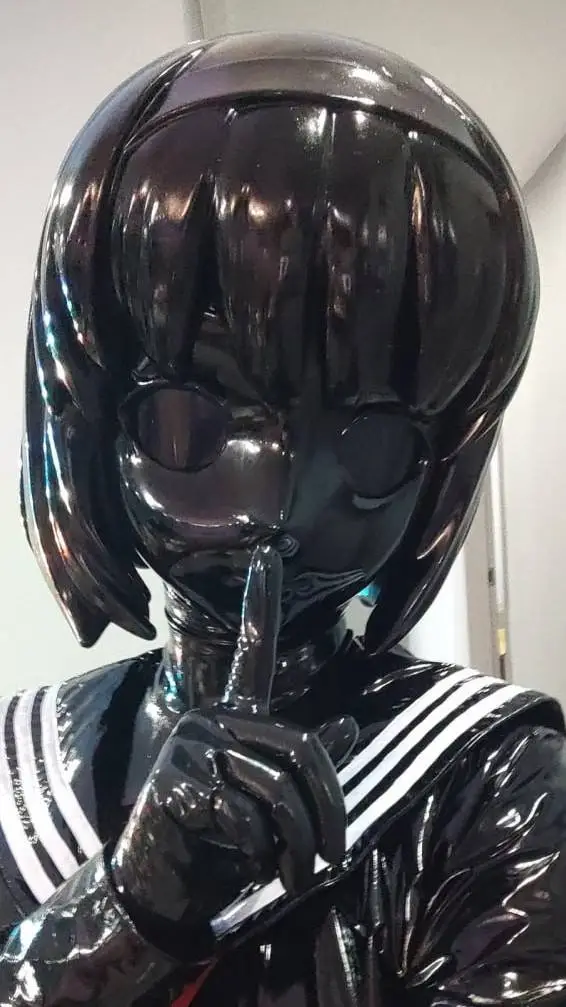 ai character: Latex kigurumi  background