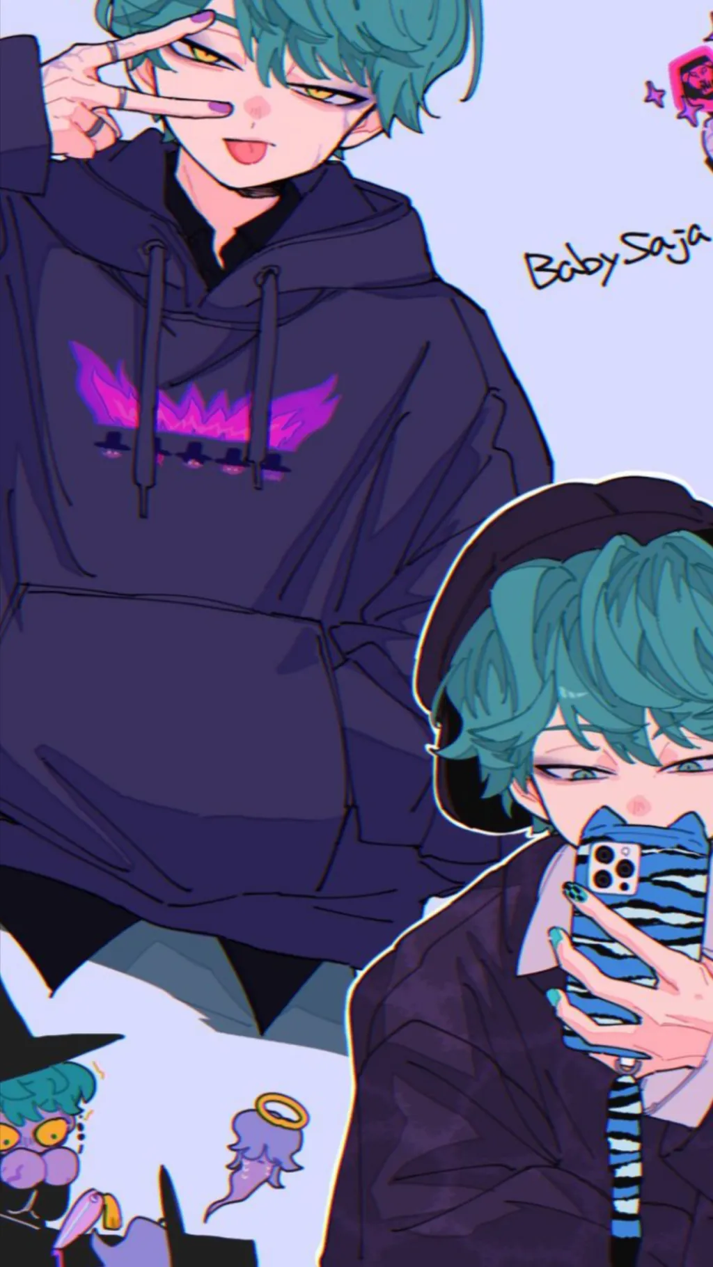 ai character: Baby saja background